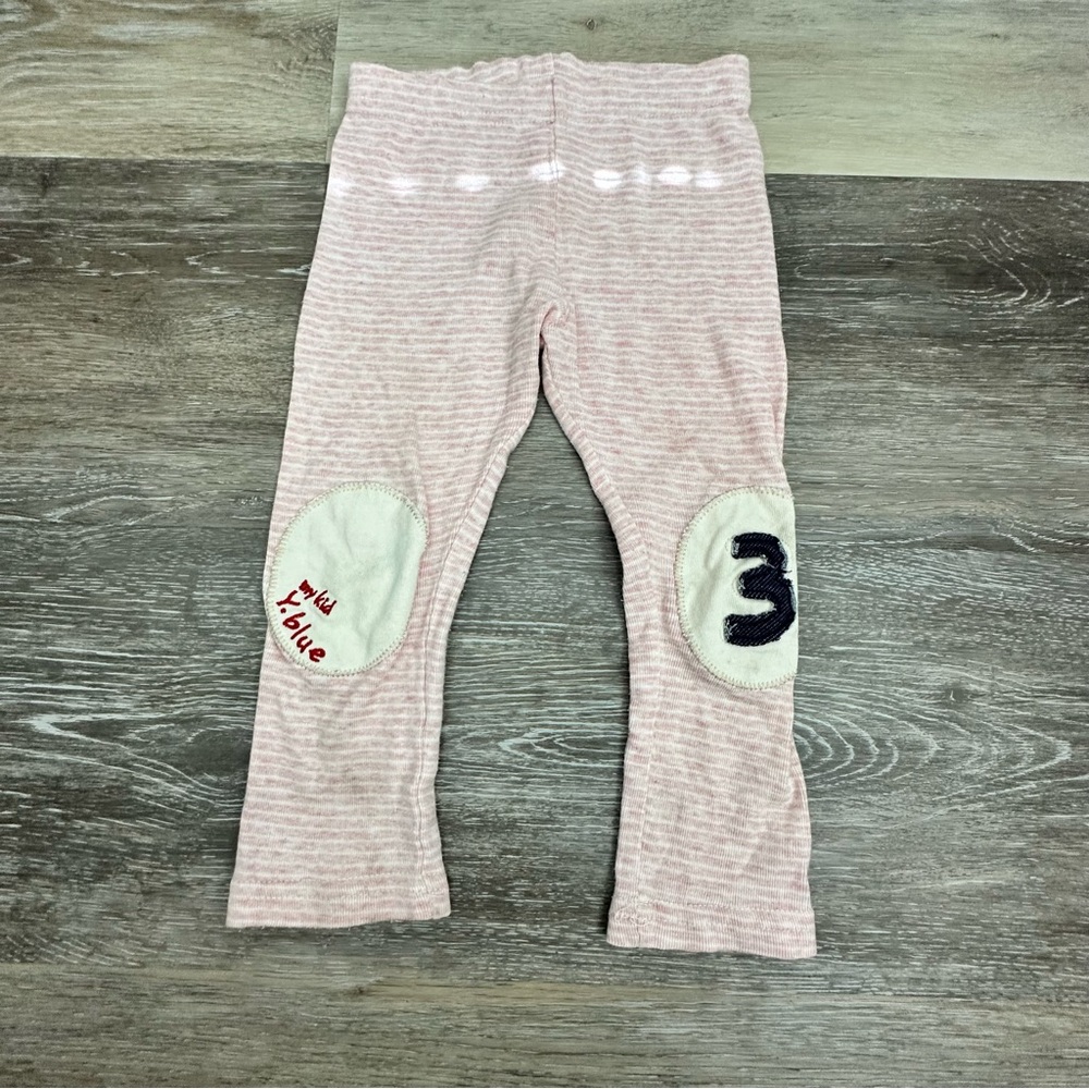 Pink Striped Kids Bottoms with Patches